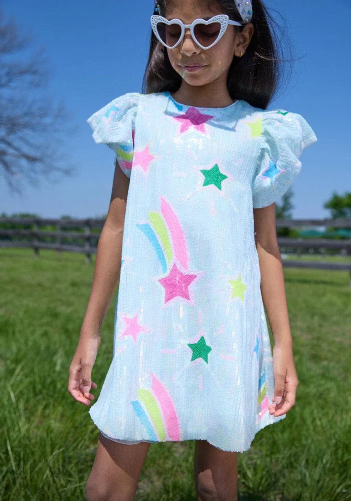 Rainbow Shooting Star Sequin Dress, 5
