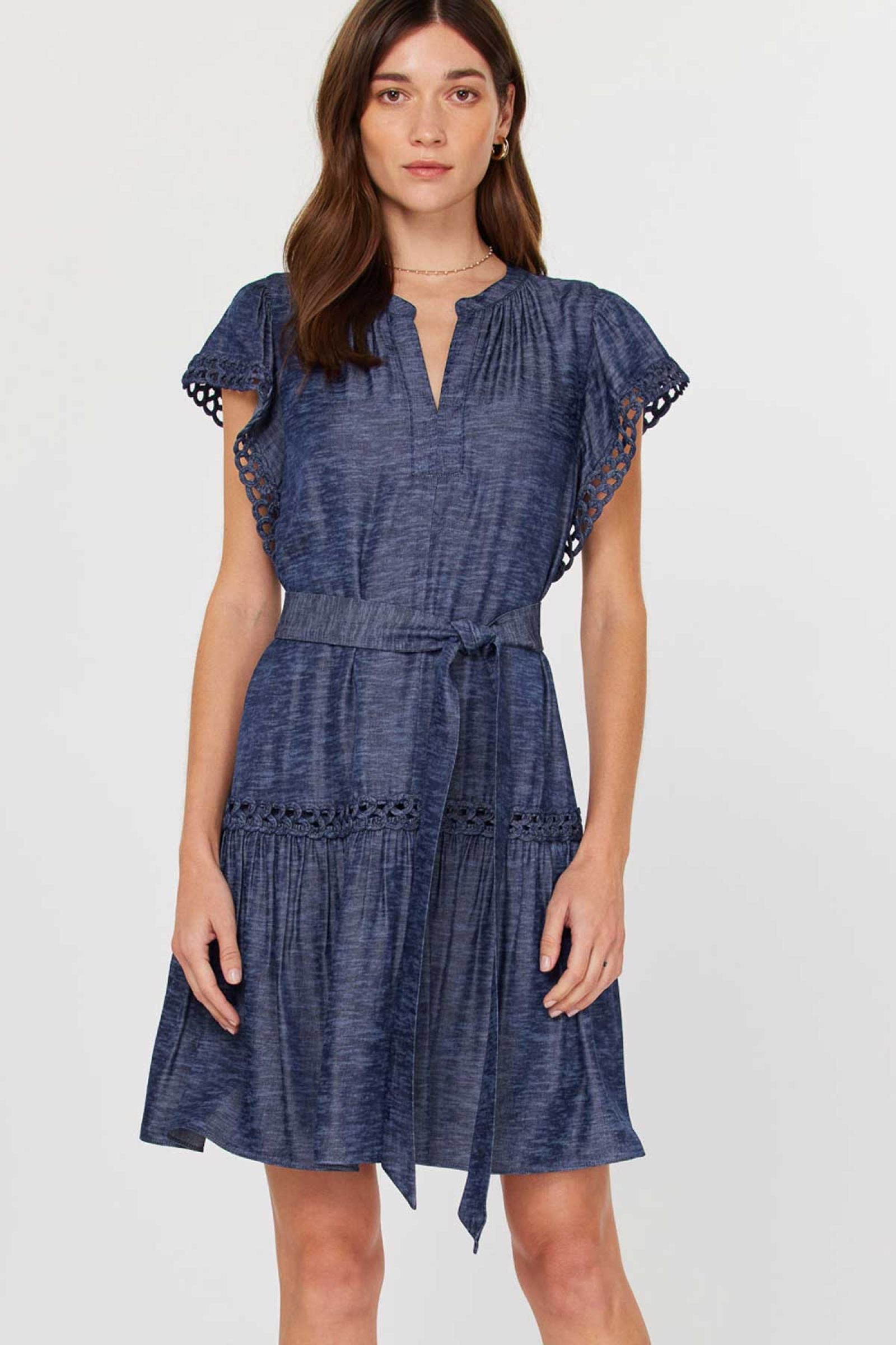 Current Air Mandarin Collar Mini Dress