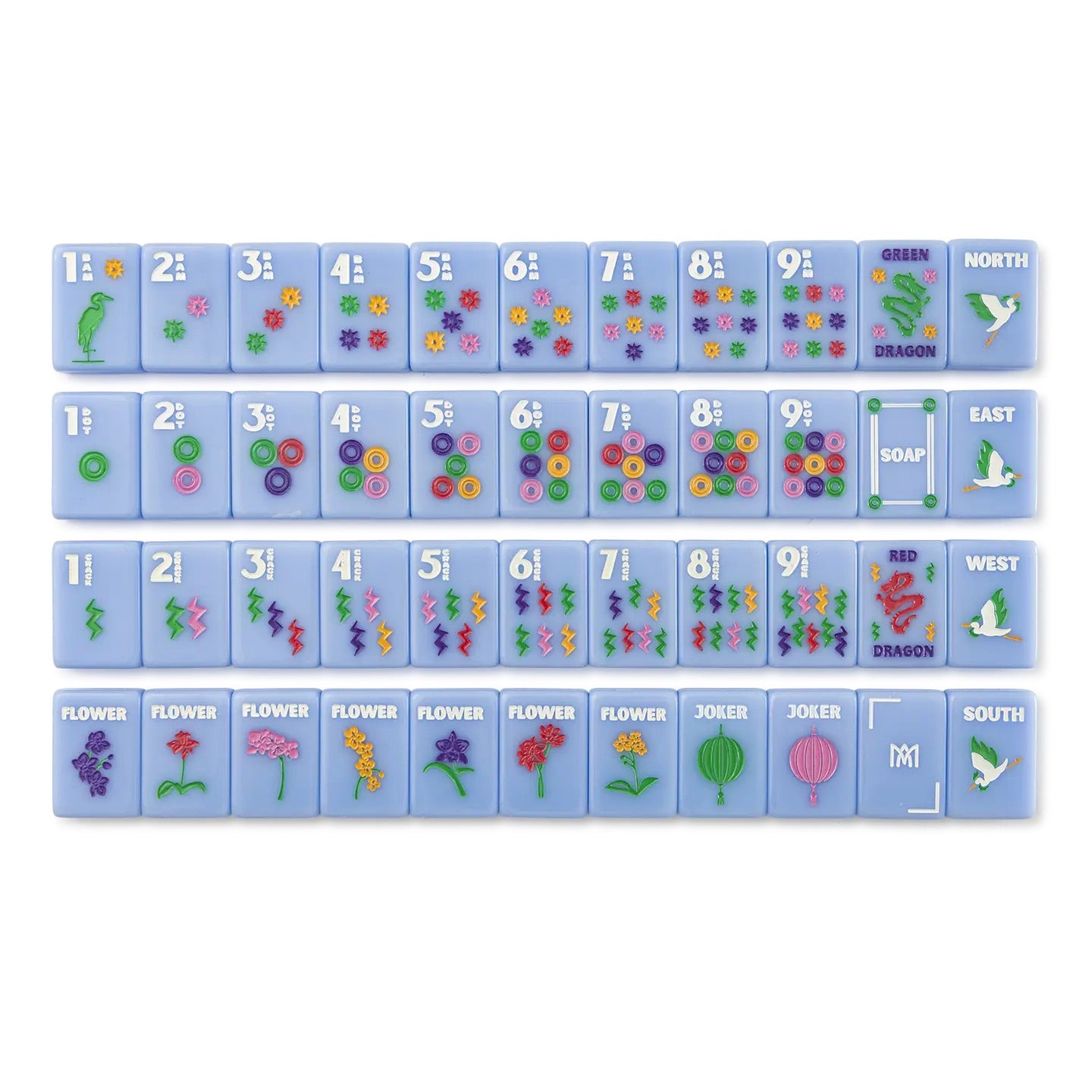 Amahj Line Signature Engraved Tile Set - Blue