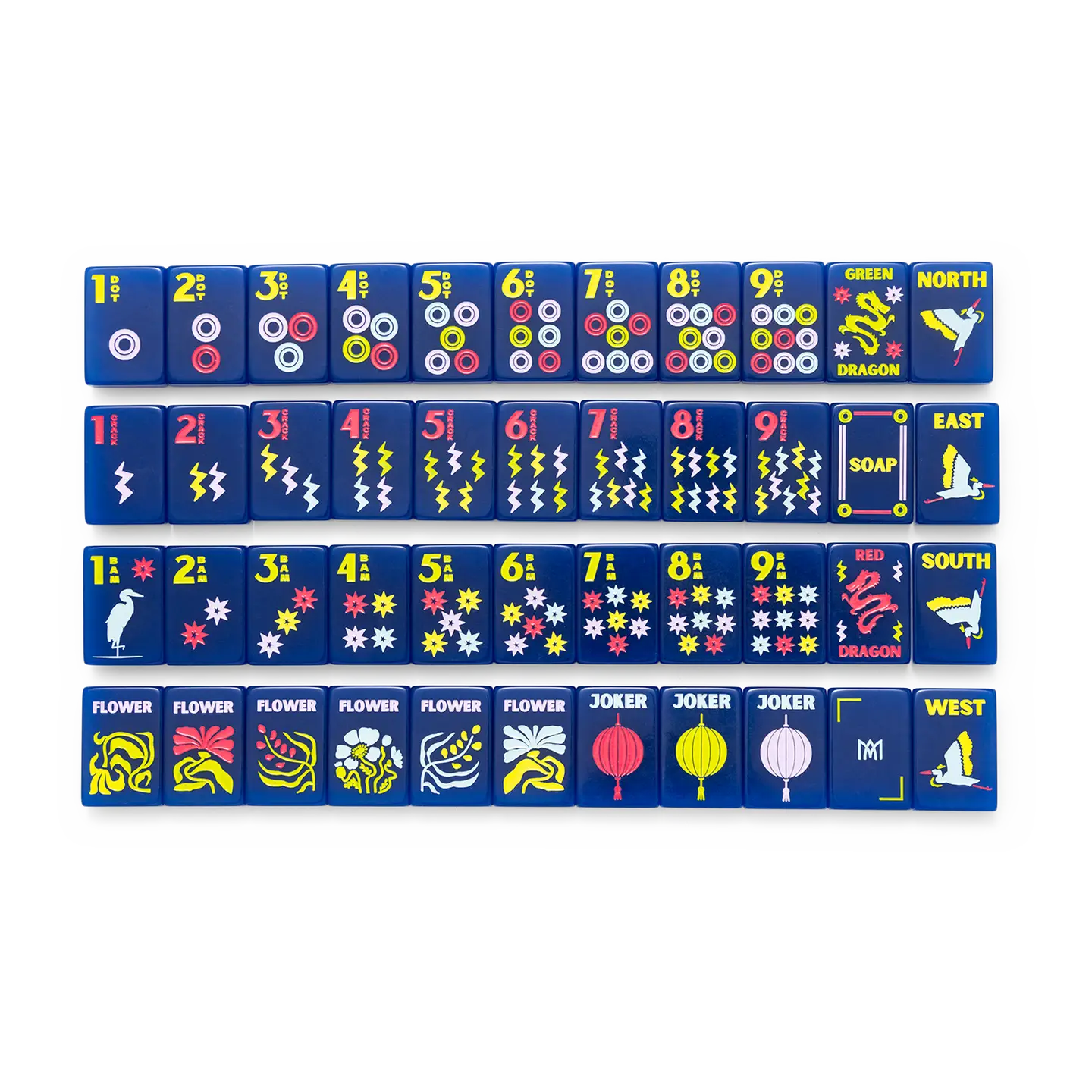 Amahj Line Signature Engraved Tile Set - Navy