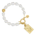 Susan Shaw Bam Bird Mahjong Tile Pearl Bracelet