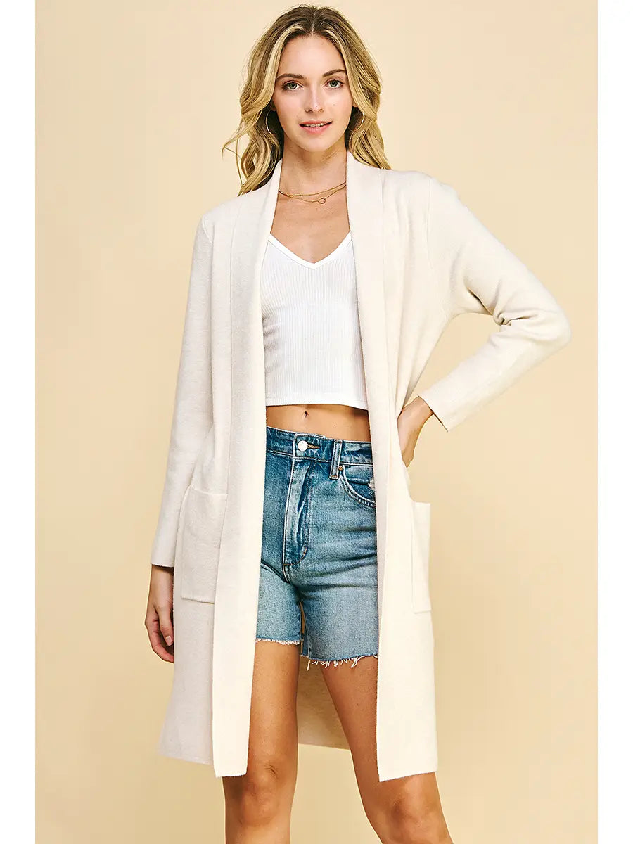 PINCH Open Knitted Cardigan - Cream