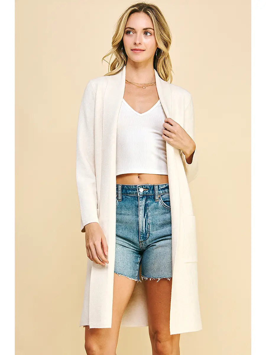 PINCH Open Knitted Cardigan - Cream