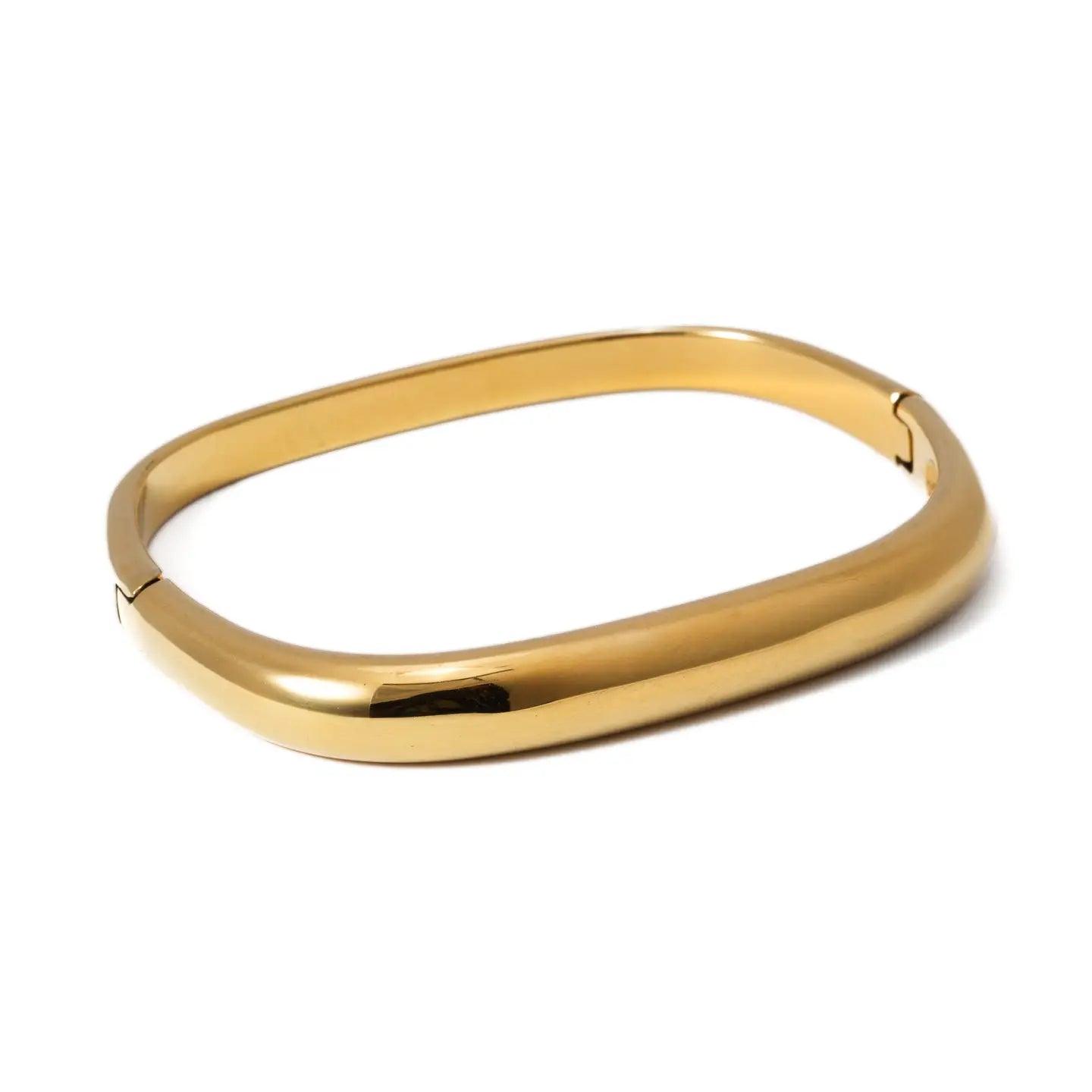 Brenda Grands Waterproof Gold Square Cuff Bangle