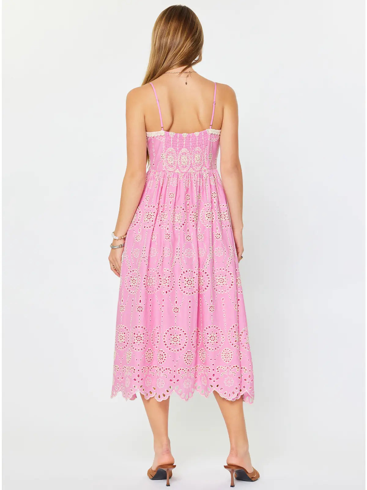 Current Air Eyelet Embroidered Cami Midi Dress