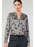 Current Air Floral Print Surplus Top W/Back Shirts Tail
