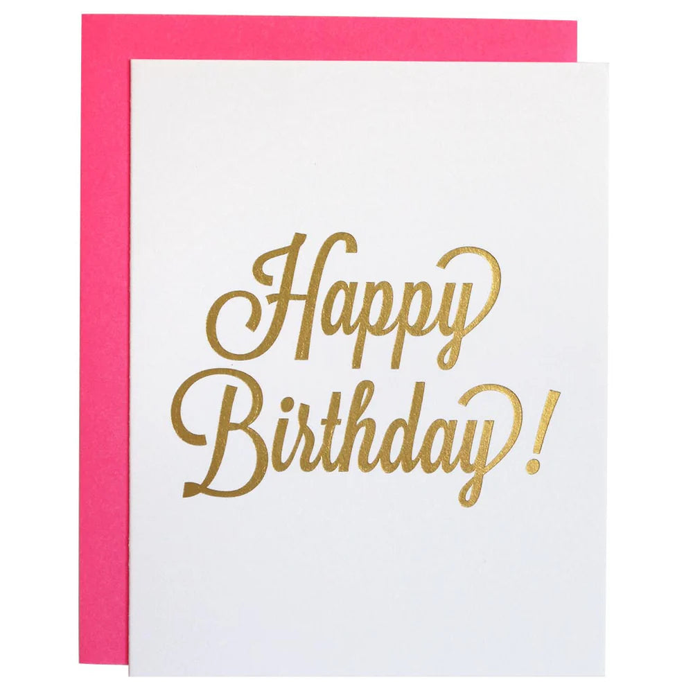Chez Gagne "Happy Birthday!" Gold Foil Card