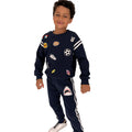 Lola & The Boys Varsity Patch Jogger Set Navy