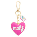 Canvas Style Mahj Enamel Heart Bag Charm in Fuchsia