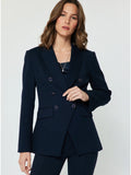 Current Air Notch Collar Double Breasted Jacket | Navy