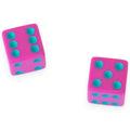 Mahjong Dice (set of 2) | Hot Pink with Teal