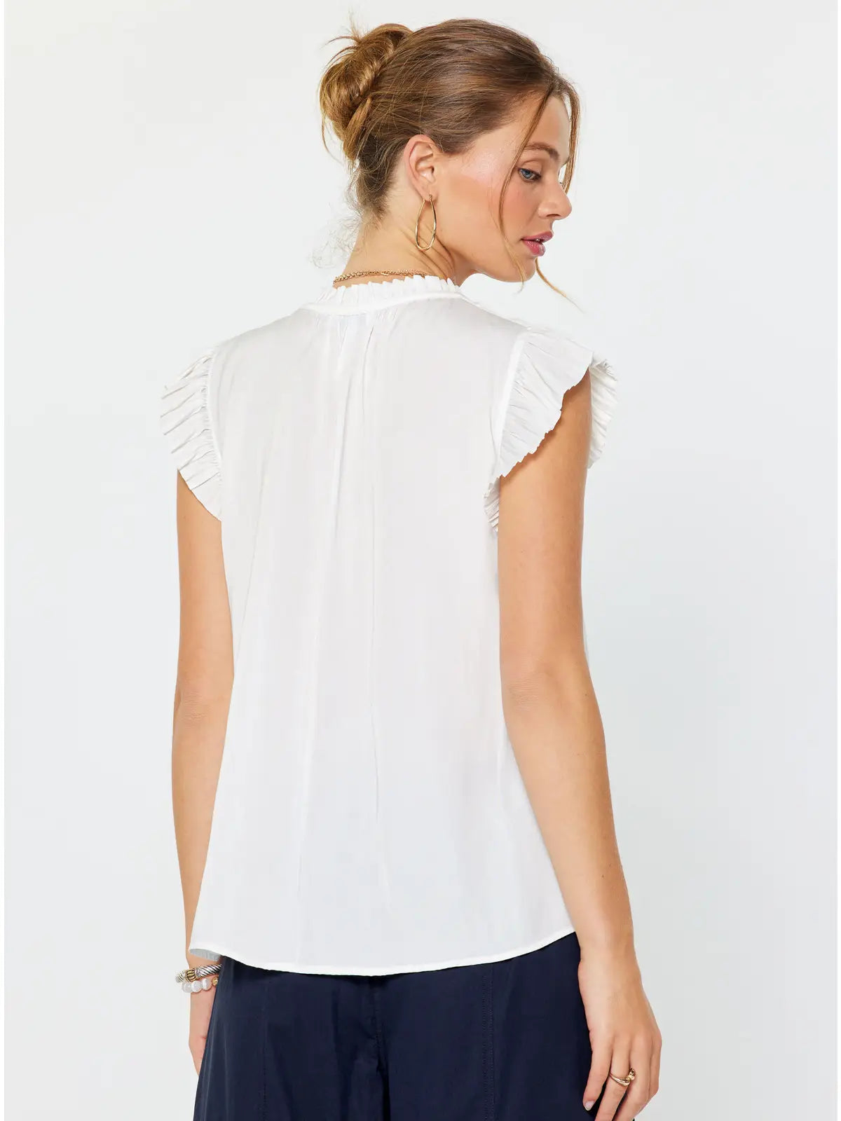 Current Air Margot Pleated Sleeve Blouse