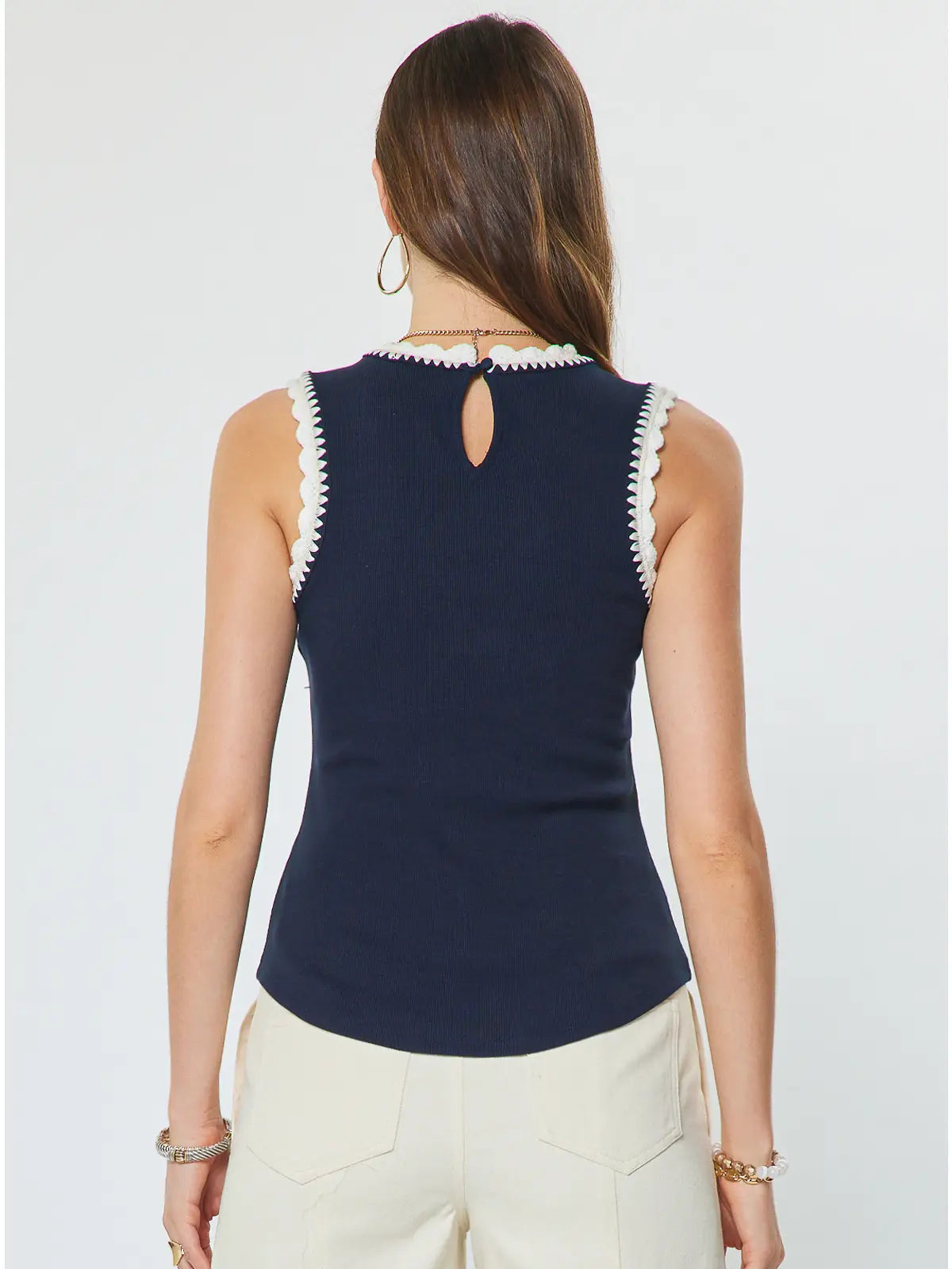 Current Air Ribbed Tank Top Navy