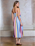 Current Air Striped Sleeveless A-Line Midi Dress