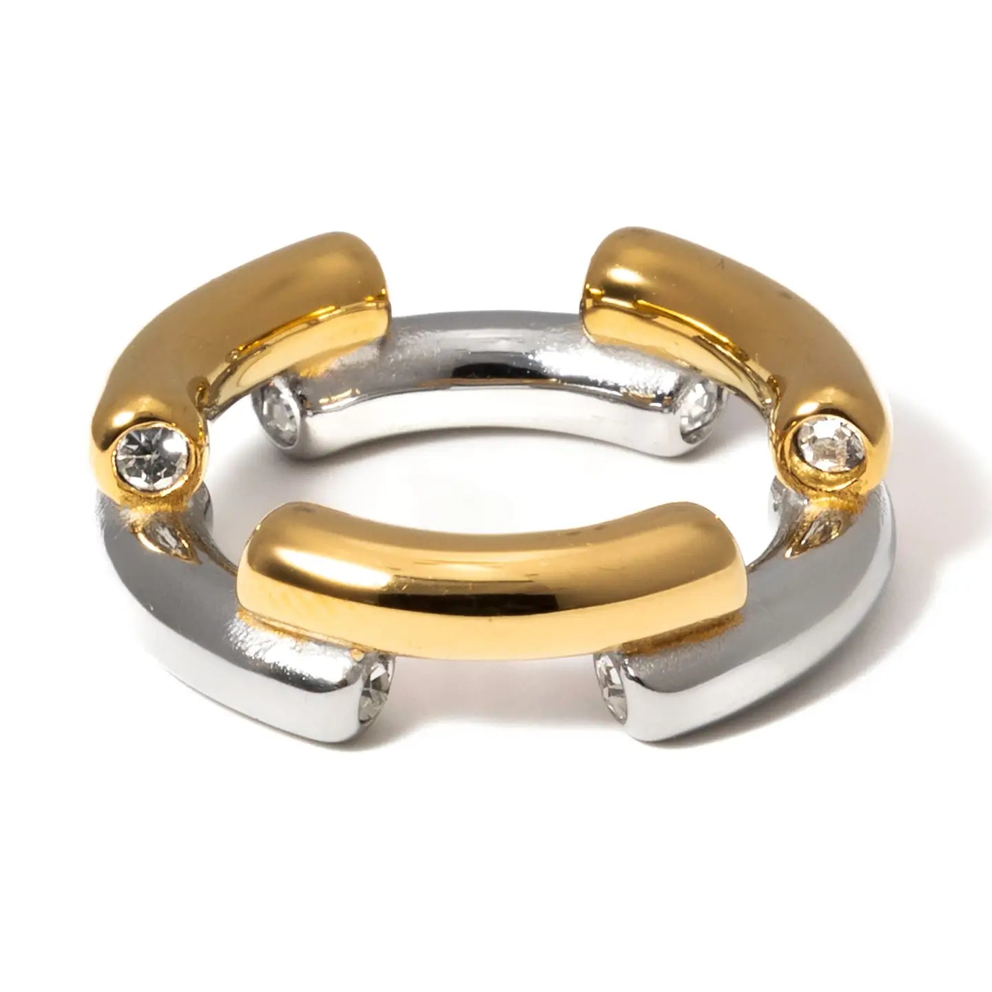 Brenda Grands Waterproof Two-Tone Diamond Crystal Statement Ring