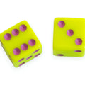 Mahjong Dice (set of 2) | Yellow with Pink