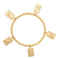 Canvas Style Bird Bam 24K Plated Ball Bead Stretch Bracelet