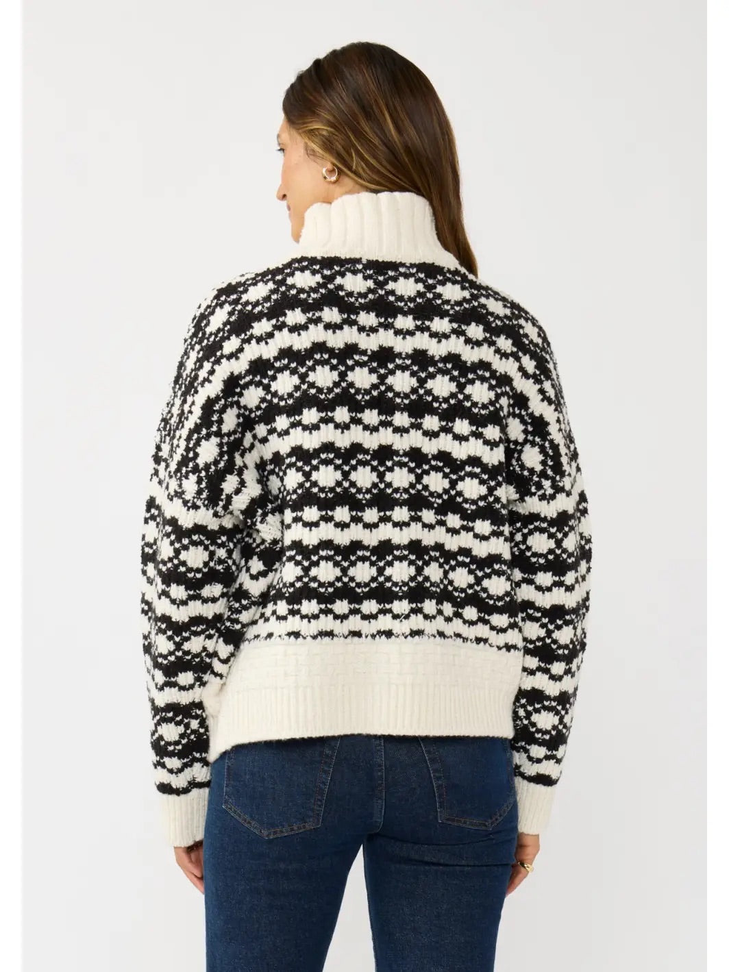 Lovestitch Geo Pattern Button Down Sweater Jacket