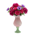 Sunrise Blush Murano Style Ruffled Glass Vase