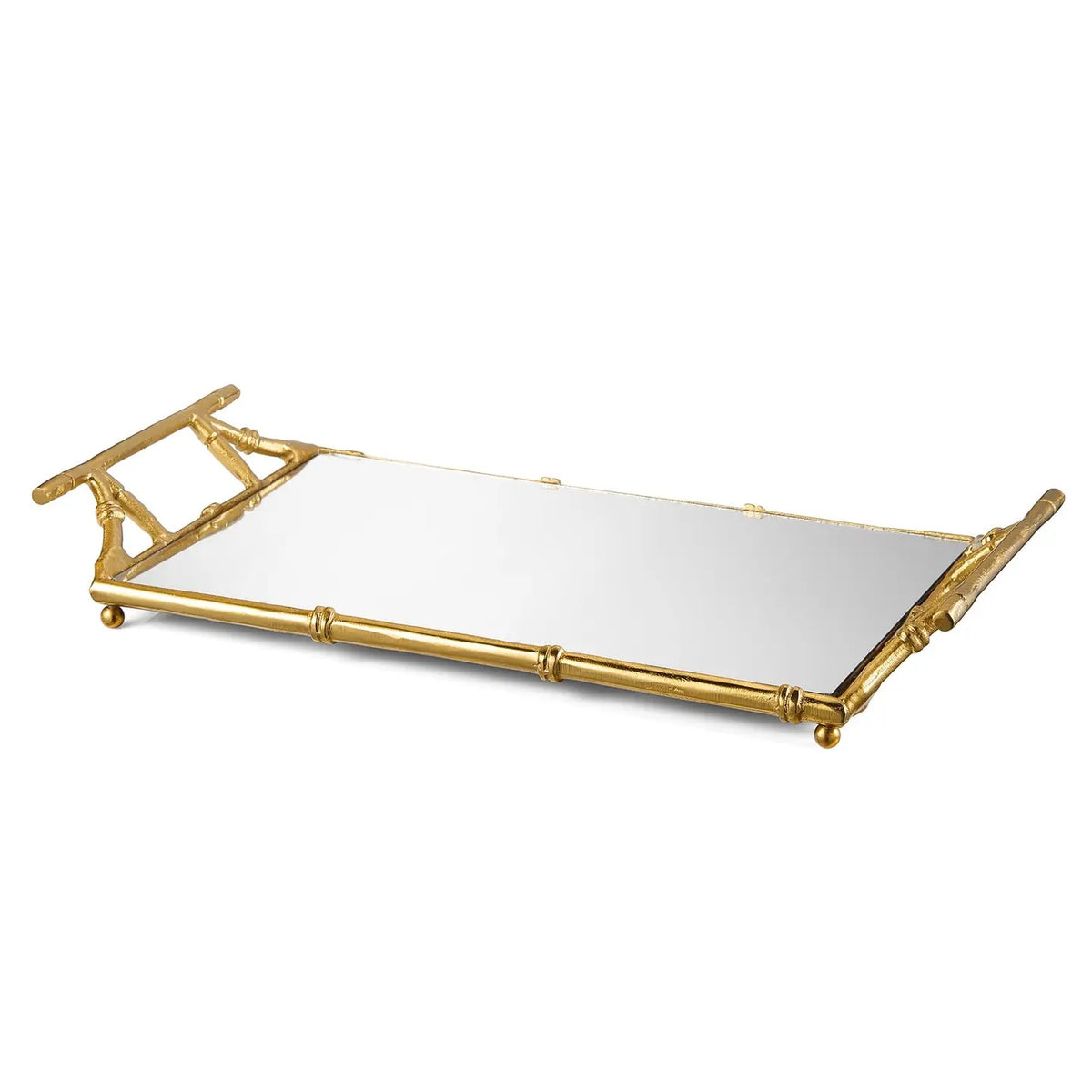 Gold Mirrored Decorative Tray, 20" Large Rectangular