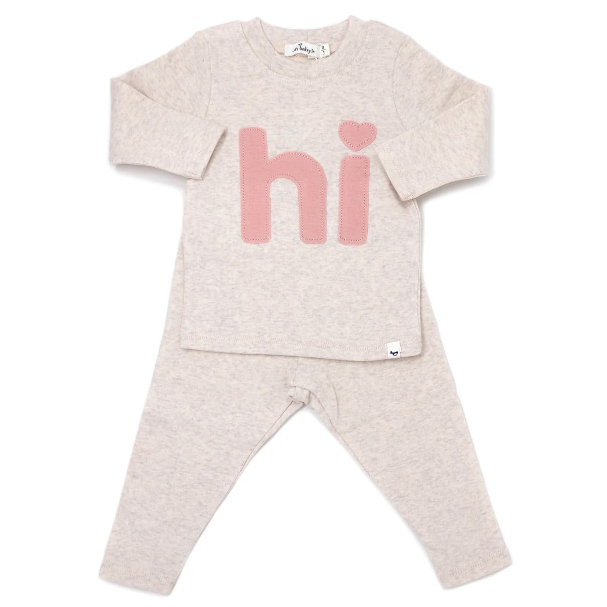 Oh Baby! Heart Dot "hi" L/S 2PC Set