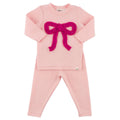 Oh Baby! Hot Pink Ruffle Bow Baby Rib 2PC Set