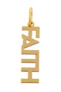 "Faith" Block Letter Charm in Shiny Gold