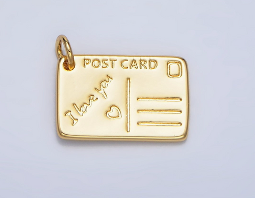 "I Love You" Script Post Card Charm