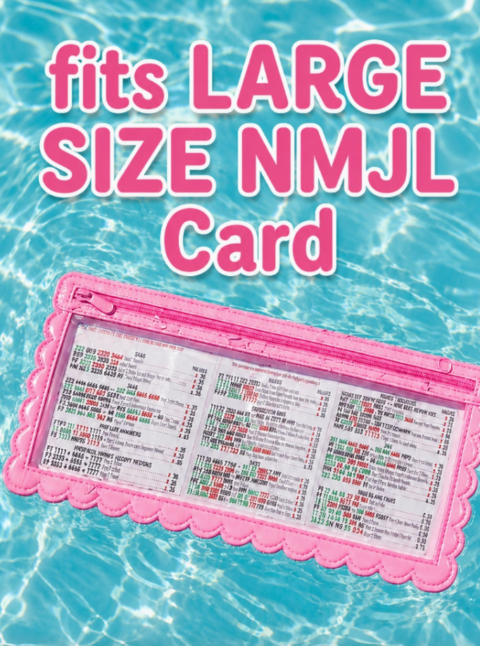 Girl Tribe - Splash-Proof Mahjong Card Holder For Pool Mahjong - Pink Scallops Large Size