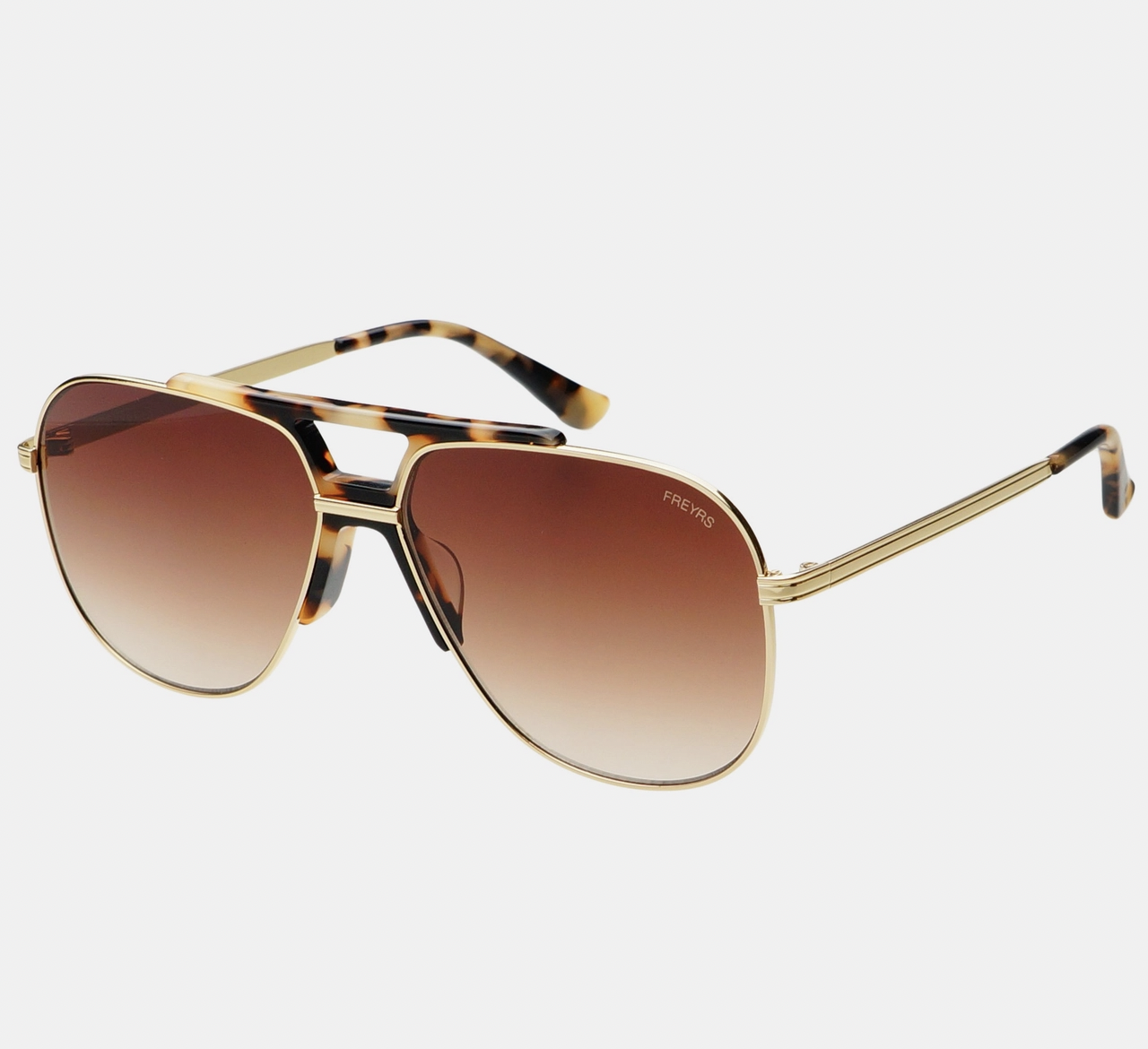 FREYRS Logan Acetate Aviator Unisex Sunglasses Tortoise/Brown