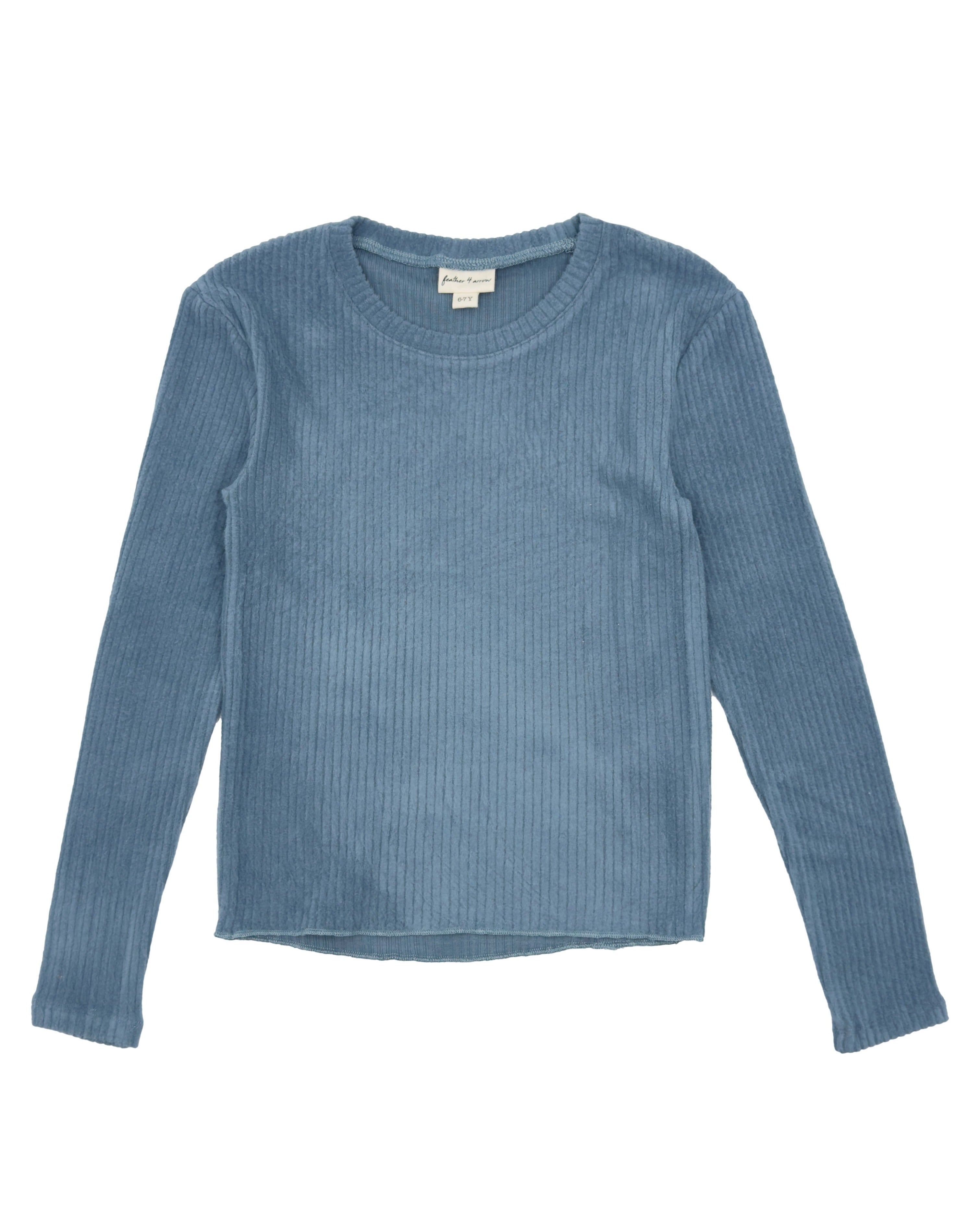 Feather 4 Arrow Blake Rib Top in Dusty Blue