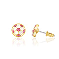 Glittery Pink Soccer Ball Stud Earrings