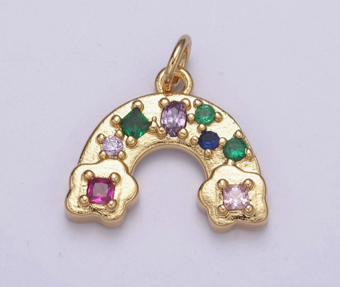 Multicolor Cz Rainbow Charm