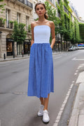 Mimi Tube Dress (White/ Blue Stripe)