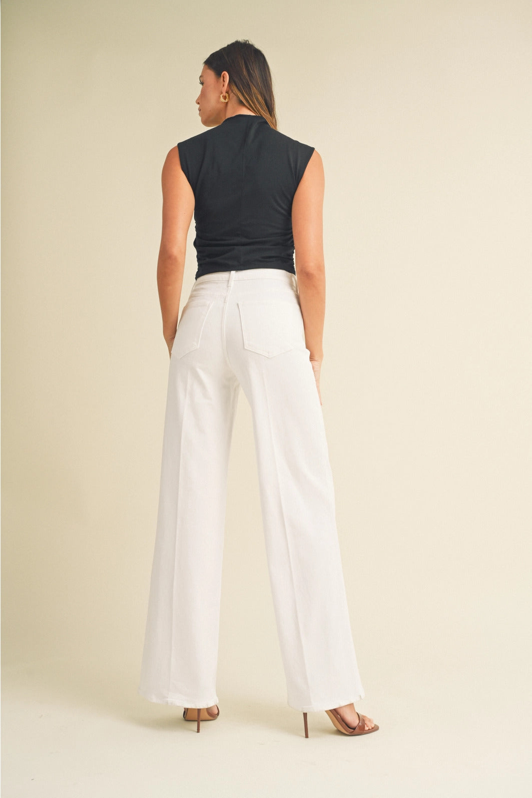 Just Black Denim White Palazzo Jean