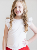 Mila & Rose White S/S Ruffle Tee