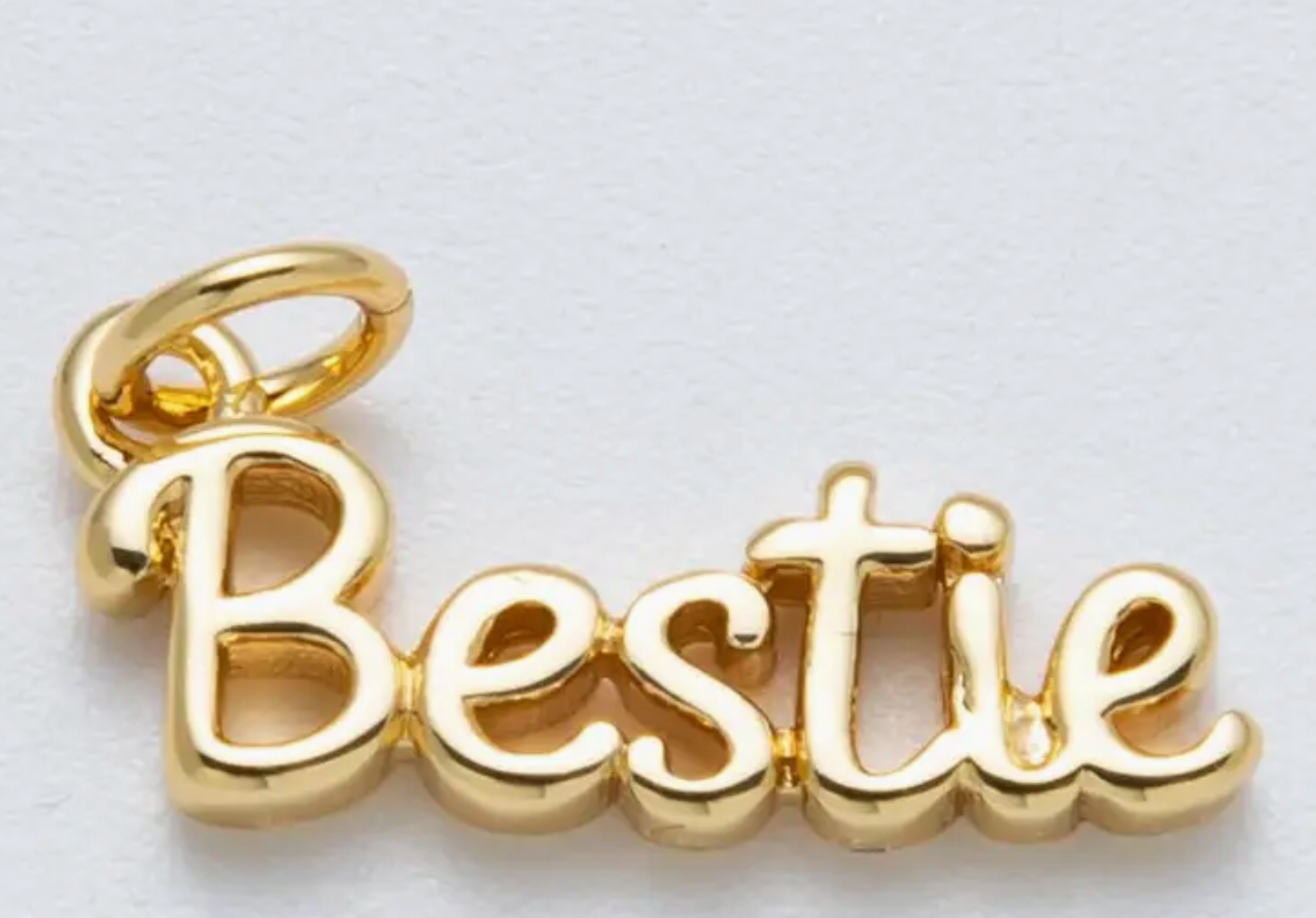 14K Gold Filled 18.5mm "Bestie" Minimalist Script Charm