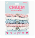 Heart Charm Scrunchie Set