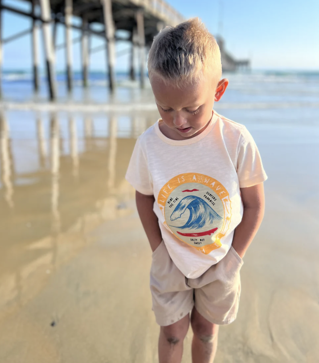Me & Henry Life Is A Wave Falmouth Cream Tee