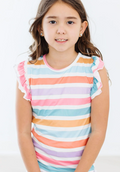 Mila & Rose Spring Stripes Ruffle Tee