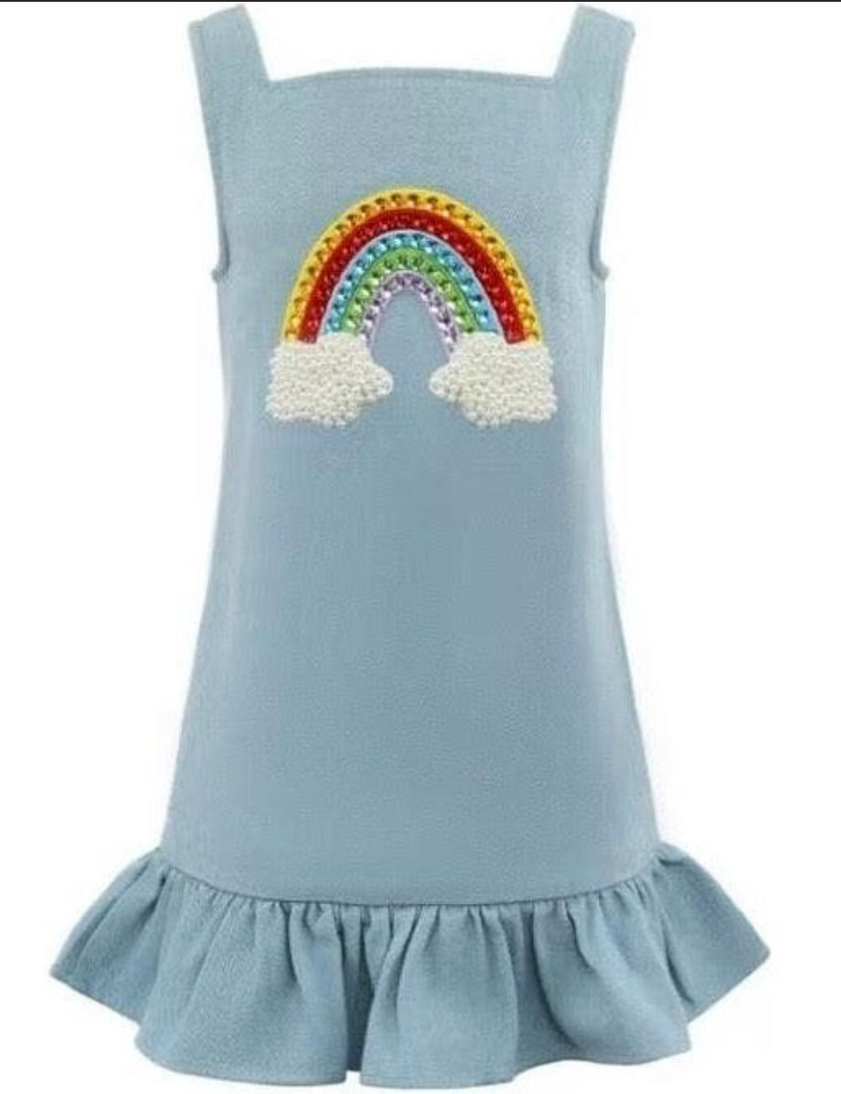 Lola & The Boys Rainbow Gems Denim Dress