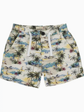 Me & Henry Mahalo Cream & Blue Hawaiian Woven Shorts