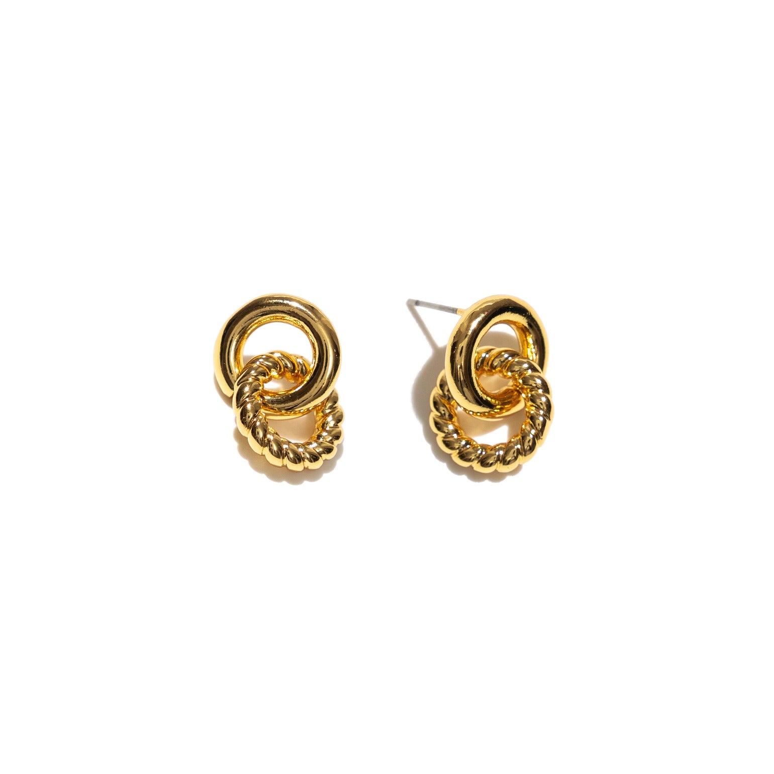 Brenda Grands 18K Gold Smooth and Twist Studs