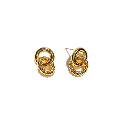 Brenda Grands 18K Gold Smooth and Twist Studs