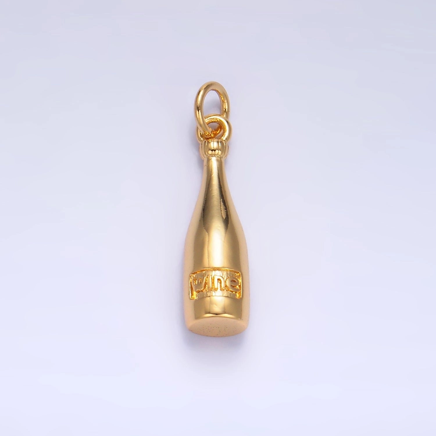 24K Gold Filled "Wine" Bottle Alcoholic Drink Mini Charm