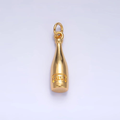 24K Gold Filled "Wine" Bottle Alcoholic Drink Mini Charm