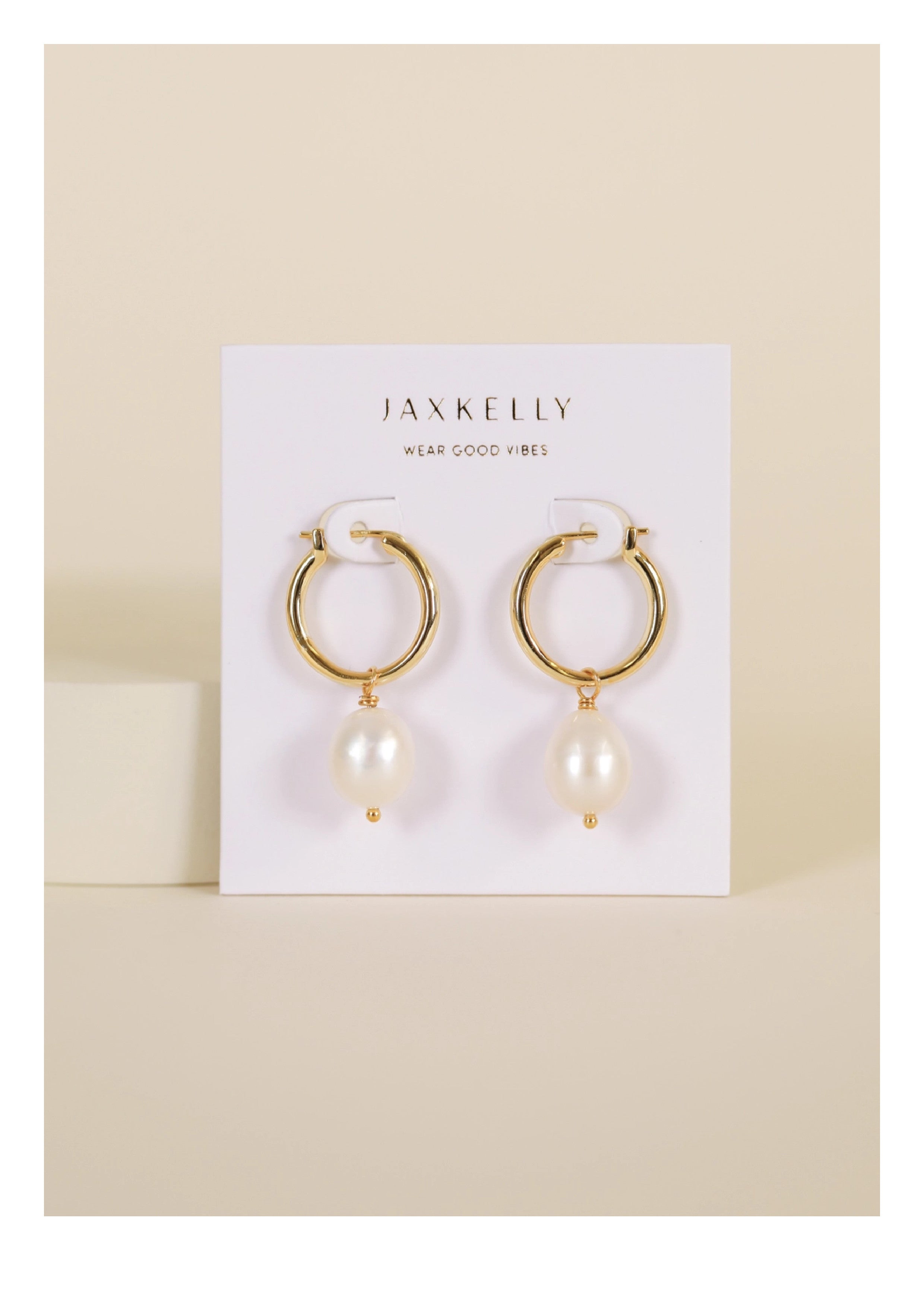 Jaxkelly Pearl Drop - Gold Earrings