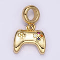 24K Gold Filled Multicolor Cz Game Console Controller Rhondelle Bail Pendant