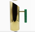 Godinger Gold Pitcher with Green Resin Details