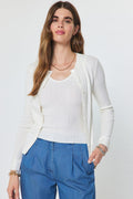 Current Air Ribbed cardigan with tank top set